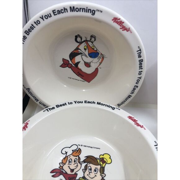 Kellogg's 1995 Cereal Bowls Set of 4. Tony The Tiger, Toucan Sam,  Rice Krispie - Picture 2 of 16
